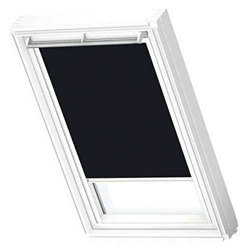 Image of VELUX Original Roof Window Blackout Blind for PK06, Black, with White Guide Rail