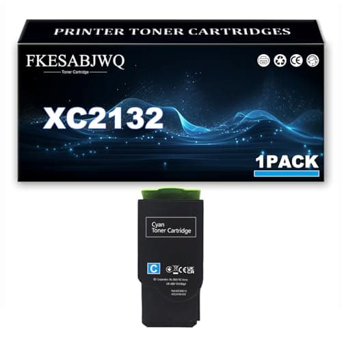 Image of XC2132 Toner Cartridge, Compatible 24B6011 24B6008 24B6009 24B6010 Toner Cartridges for Lexmark XC2130 XC2132 Printer,Cyan-1 Pack