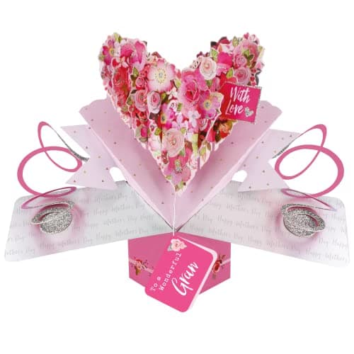 Image of To A Wonderful Gran Floral Heart Pop Up Mother's Day Card 3D Greeting Cards POP020M05