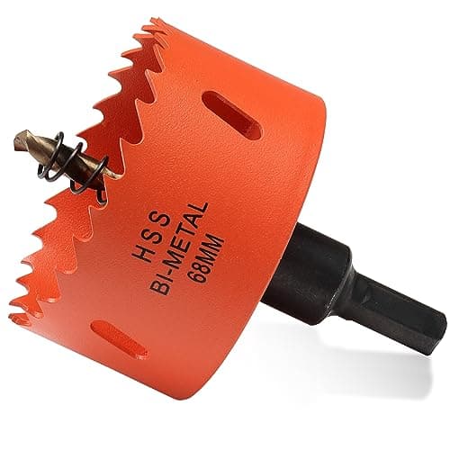 Image of 68mm Hole Saw Drill Bit for Wood and Metal, Bi-Metal Circular Hole Cutter with cutting Depth of 35mm for Steel, Cast Iron, Aluminium, Plywood, Acrylic, PVC/UPVC