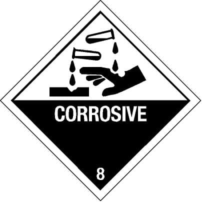 Image of Dangerous Substance Labels Corrosive 8 Blank Safety Sign - Self Adhesive Sticker 100mm x 100mm
