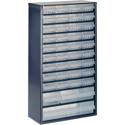 Image of raaco 137430 "1240-123" Cabinet with 40 Drawers, Blue/Transparent