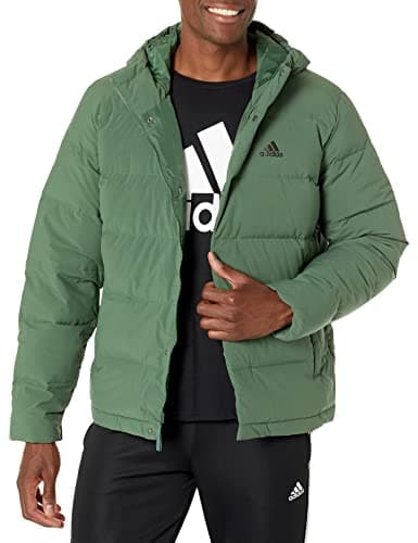 Image of adidas outdoor Men's Helionic Hooded Jacket, Green Oxide, XX-Large, Green Oxide, XX-Large