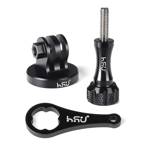 Image of HSU Aluminum Tripod Mount Adapter for GoPro, Hero 13/12/11/10/9/8/7/6/5/4/3 Action Camera Monopod Mount with Thumbscrew (Black)