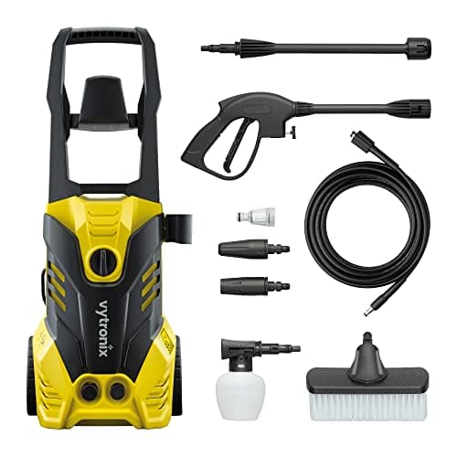 Image of Vytronix JETW1800 Powerful Electric Pressure Washer 1800W | 135 Bar | Jet Wash Kit | High-Performance Power Cleaner for Car, Home, Patio and Garden Furniture Yellow