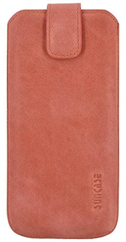 Image of Suncase Genuine Leather Case Compatible with Nokia 5710 Xpress Audio with Pull-Up Strap and Magnetic Closure Antique Salmon Pink