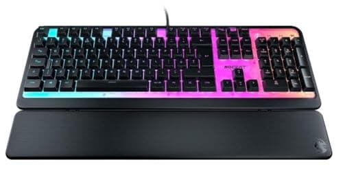 Image of ROCCAT Magma Silent Membrane Switch PC Gaming Keyboard with 5 Zone/10 LED AIMO RGB Top Plate and Detachable Palm Rest - Black