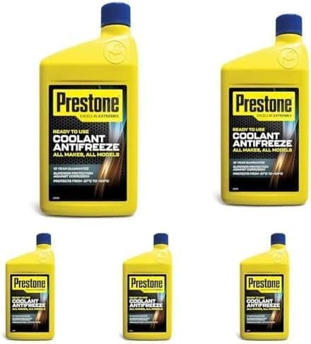 Image of Prestone PAFR0035B Coolant Antifreeze for All Vehicles 10 year 300,000 miles Corrosion Protection, Ready to Use, 1 Litre (Pack of 5)