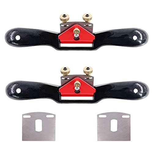 Image of Swpeet 2Pcs 10'' Adjustable SpokeShave with Flat Base and 2Pcs Replacement Blades, Metal Blade Wood Working Hand Tool Perfect for Wood Craft, Wood Craver, Wood Working