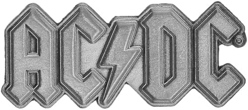 Image of AC/DC Metal Logo Unisex Pin, Zinc Alloy, Grey - Officially Licensed Product