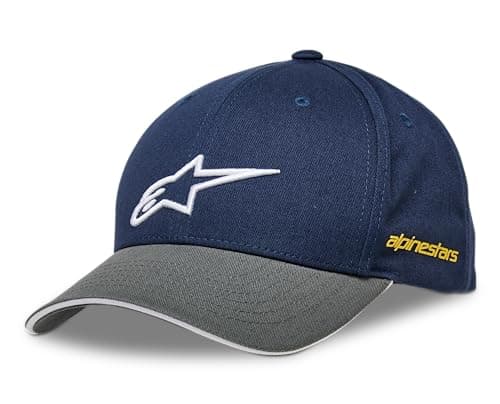 Image of Alpinestars Rostrum Hat Men's Baseball Cap with Visor, Navy/Grey, One Size