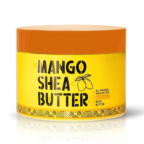 Image of Mango Whipped Shea Body Butter - 10 oz / 300 gr - Effective on Skin, Hair, Body, Face, with Almond Oil, Shea Butter, Vitamin E, for All Skin Types, Natural Ingredients, for Women and Men