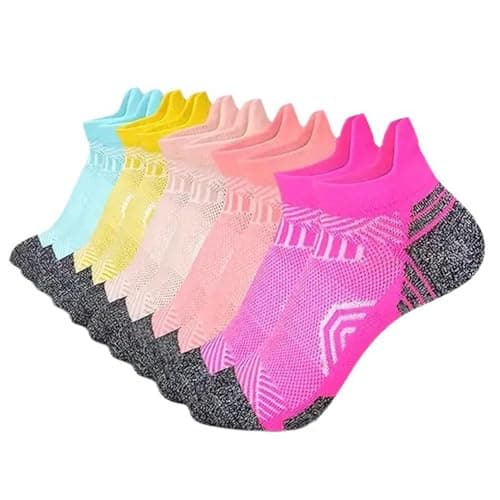 Image of Bettinay 5 Pairs Ladies Trainer Socks, Anti Blister Running Socks Women for Athletic Sports