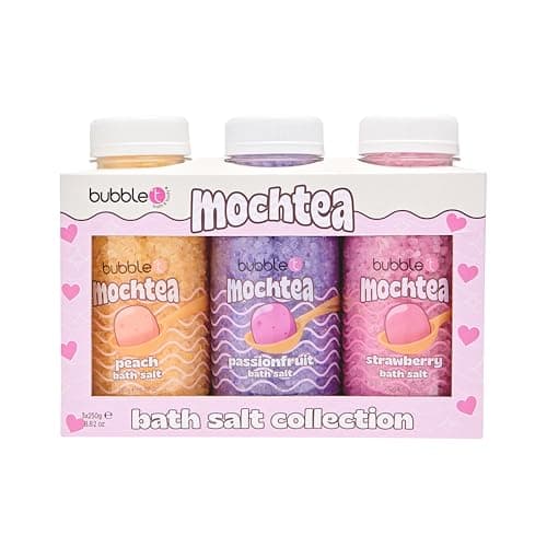 Image of Bubble T Cosmetics Mocha Tea Bath Salts 3 x 250g – Relaxing & Moisturizing Bath Soak – Aromatherapy Spa Gift Set for Women & Self-Care 3 x 250g