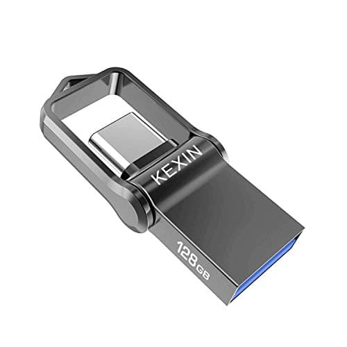 Image of KEXIN USB Flash Drive Type C 128GB USB C Drive 3.0 Dual OTG 2 in 1 USB C Memory Stick Waterproof Thumb Drive Mini USB Drive for PC/Macbook/Tablet/Smartphone(Samsung Huawei Honor Xiaomi) Black