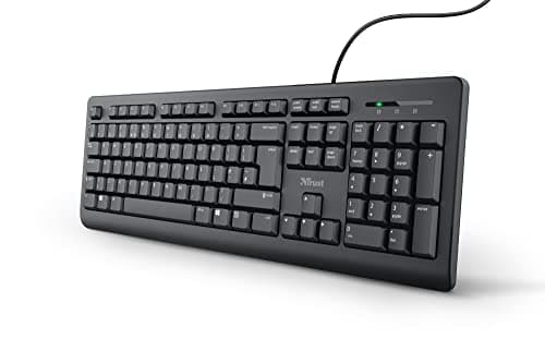 Image of Trust Keyboard - QWERTY UK Layout, 1.8m Cable, USB Plug and Play, PC/Laptop - Black