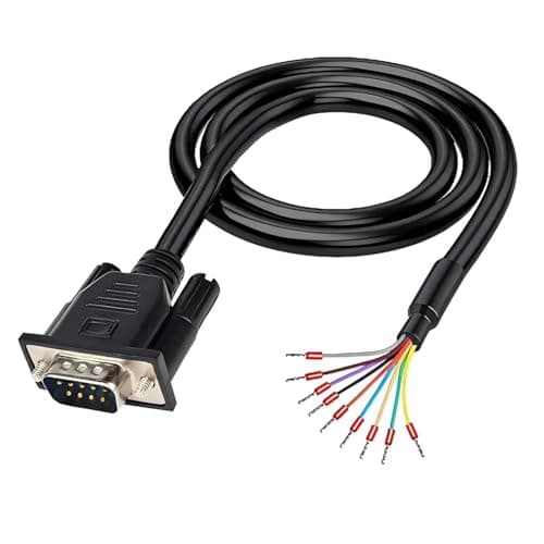 Image of Willwewon 10Ft 3m 26AWG DB9 Male RS232 9 Pin Serial Extension Cable, RS232 D-SUB DB9 Serial to 9 Bare Wire Breakout Board Connector