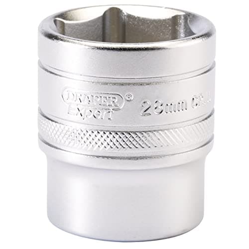 Image of Draper 16619 1/2" Square Drive 6 Point Socket, 28mm Size , Blue