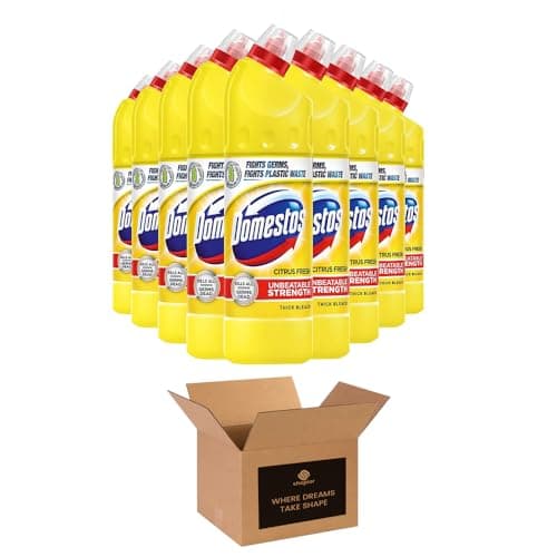 Image of Domestos Thick Bleach Multi Purpose Disinfectant Cleaner | Germ Removal, Prevents Limescale 3x Longer, Antibacterial Toilet Cleaner, Bathroom, Kitchen & Drain Cleaner | 750ml (9, Citrus Fresh)