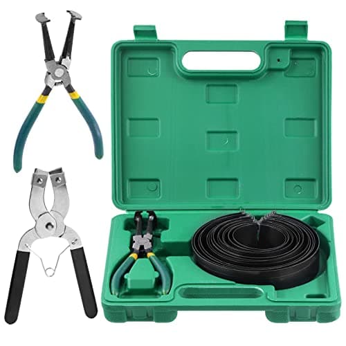 Image of Glarks Auto Engine Piston Ring Compressor Tool Set - 15Pcs Including Pliers and 14 Piston Rings (62-145mm/2.44-5.71in) for Car Truck Engine Repair