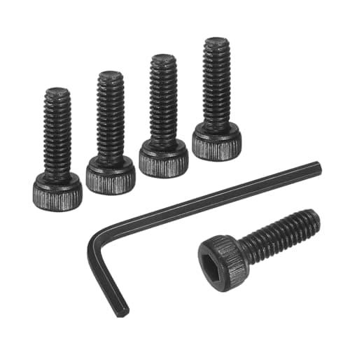 Image of sourcing map 100Pcs Hex Socket Head Cap Screws Bolts, M2.5x8mm 304 Stainless Steel Socket Drive Machine Screws Bolts with Hex Wrench, Full Threaded, Black