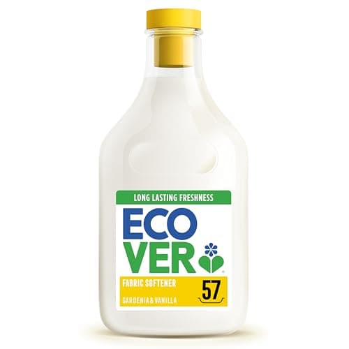 Image of Ecover Concentrated Fabric Softener, Fabric Conditioner to Soften Your Clothes, Fresh Vanilla & Gardenia Scent 1 x 57 Washes, 1 x 1.43L