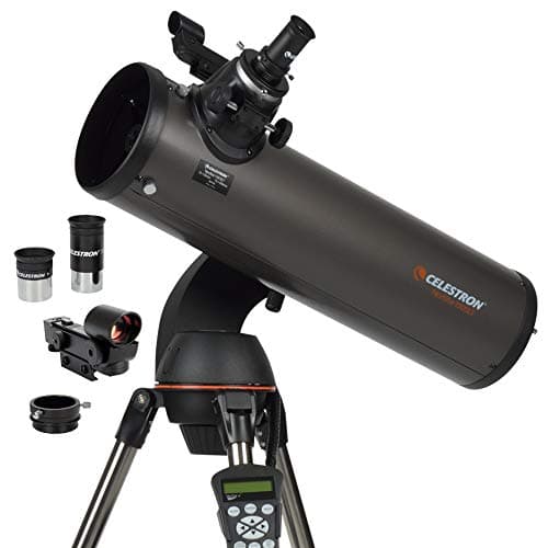 Image of Celestron 31145 NexStar 130SLT Portable Computerised Newtonian Reflector Telescope with Quick-release Fork-arm Mount, Accessory Tray and 'Starry Night' Special Edition Software, Grey