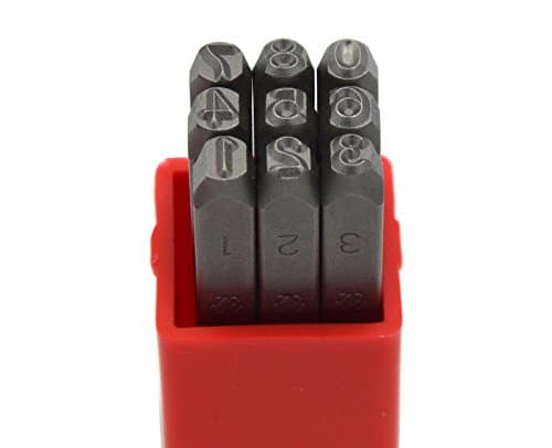 Image of Wokesi 1/6"(4mm) High Hardness Carbon Steel Uppercase Reverse Munbers Alphabet Script Metal Hand Stamp Punches Kit for Mold Code ID Tag Jewel Making Die Tools(4mm Number Reverse Punch)