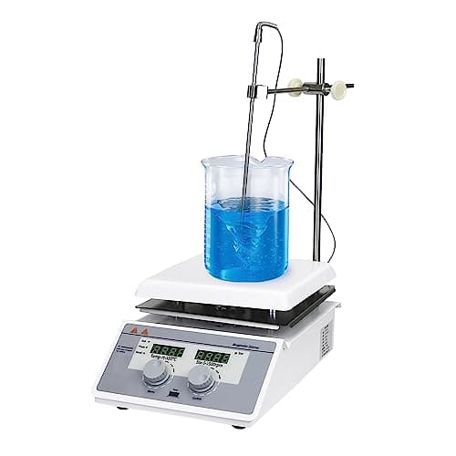 Image of Magnetic Stirrer Hot Plate Mixer Max 350° C Lab Hotplate Stirrer 1500 RPM Stir Plate with Thermometer, Stirrer Bar