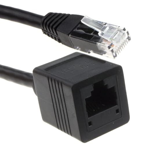 Image of kenable Network CAT6 UTP Ethernet RJ45 Extension Cable Male to Female Gigabit 1000Mbps Full Copper Black 0.15m 15cm
