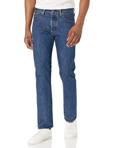 Image of Levi's Men's 501 Original Fit Jeans, Dark Stonewash, 29W / 34L