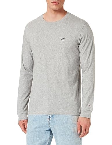 Image of Champion Legacy Basics-L-s Crewneck Men's Long Sleeve T-Shirt, Grigio Melange Chiaro, XXL