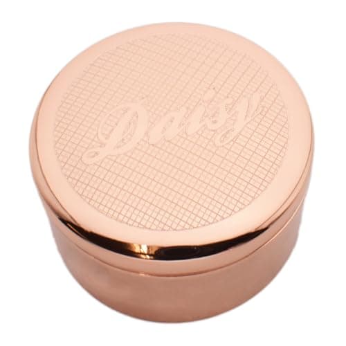 Image of Personalised Engraved with Name Rose Gold Round Trinket Box