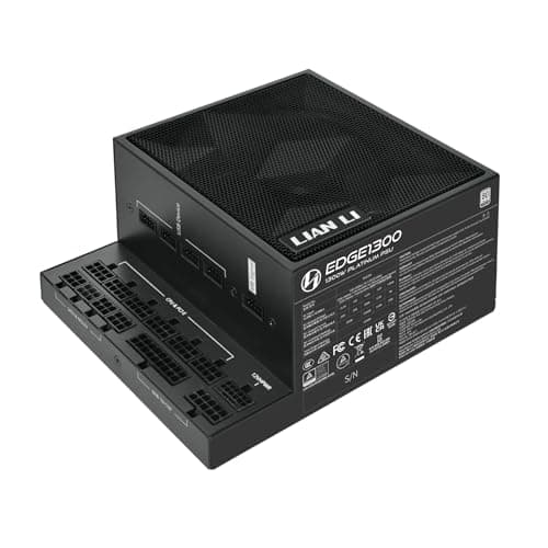 Image of Lian Li EDGE 1300W 80 Plus Platinum Fully Modular Power Supply – Black with ATX 3.1 & PCIe 5.1 Support