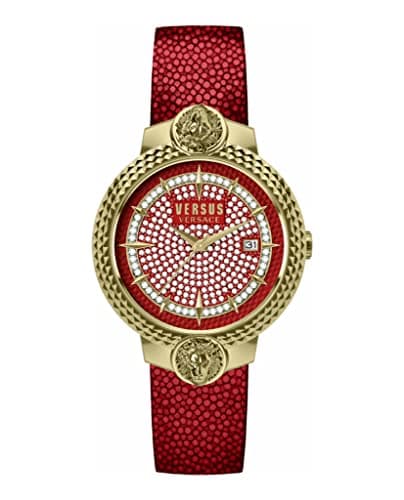 Image of Versus Versace Mouffetard Crystal Collection Luxury Womens Watch Timepiece, red, OS, Versus Versace | Mouffetard Crystal