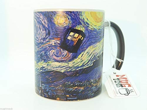 Image of Mugtime (TM - Doctor Who Starry Night Tardis Magic Mug Changing Color Coffee Tea Illustration - Ceramic 330ml 11oz