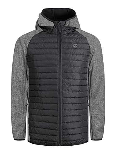 Image of JACK & JONES Male Hybrid Jacket, Black/w. Grey Melange, L
