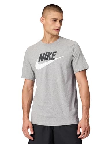 Image of NIKE Men's Sportswear T shirt, Dark Grey Heather/Black/White, XXL UK