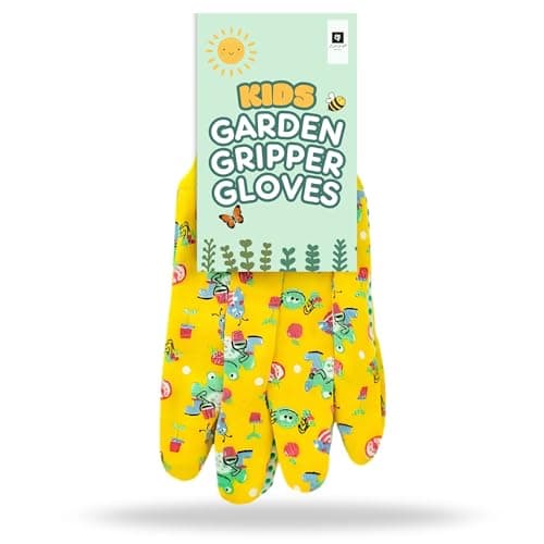 Image of AKH® Kids Garden Gripper Gloves | Durable Gardening Gloves for Children | 3 Years + | Comfortable Fit for Small Hands | Perfect for Planting, Outdoor Play & Gardening Activities (Yellow)
