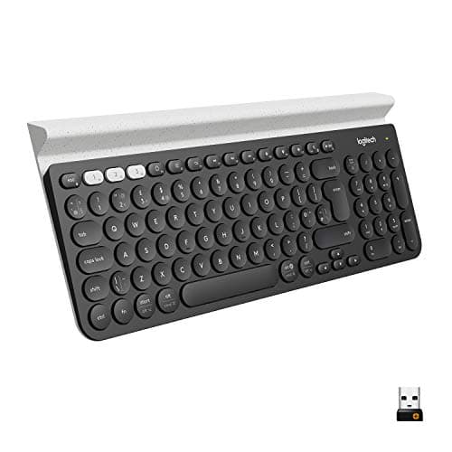 Image of Logitech K780 Multi-Device Wireless Keyboard for Computer/Smartphone/Tablet - Dark Grey/White