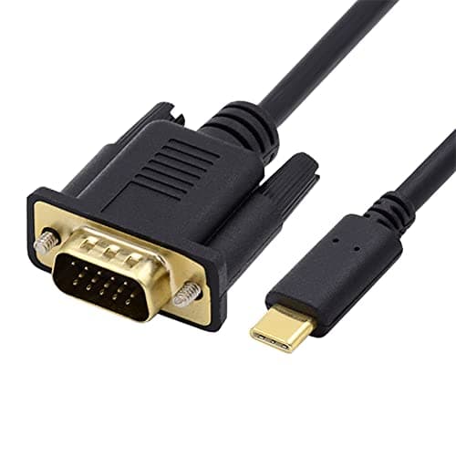 Image of NFHK USB 3.1 Type C USB-C Source to VGA RGB 1080P Displays Male Monitor Cable for Laptop 1.8m