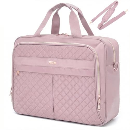 Image of WIRABO 17.3 Inch Laptop Bags for Women, Briefcase for Women Messenger Bag Shoulder Computer Bag Business Work Teacher Office Travel Waterproof Men (Purple-pro)