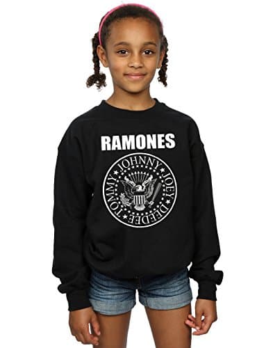 Image of Absolute Cult Ramones Girls Presidential Seal Sweatshirt Black 12-13 years