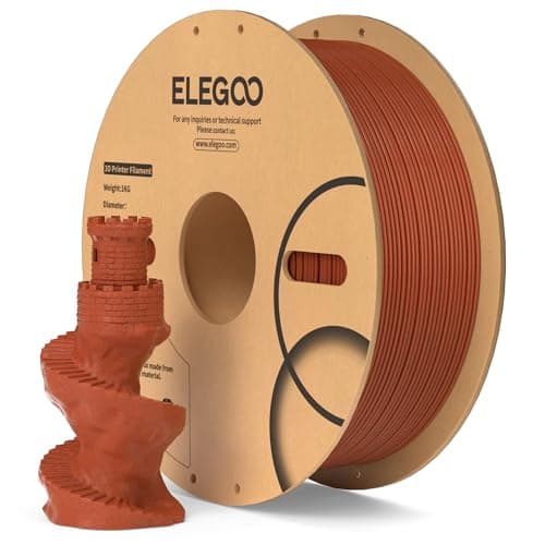 Image of ELEGOO Marble PLA Filament 1.75mm Brick Red 1KG, Rock Stone 3D Printer Filament Dimensional Accuracy +/- 0.02mm, 1kg Spool(2.2lbs) Fits for Most FDM 3D Printers