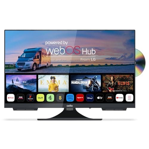 Image of Cello C2224WSF 12 Volt 22 inch Traveller Smart Frameless TV/DVD Pitch Perfect Speakers Ultrafast WebOS, Freeview Play, Bluetooth, Netflix, Small TV for Motorhomes & Boats UK Made