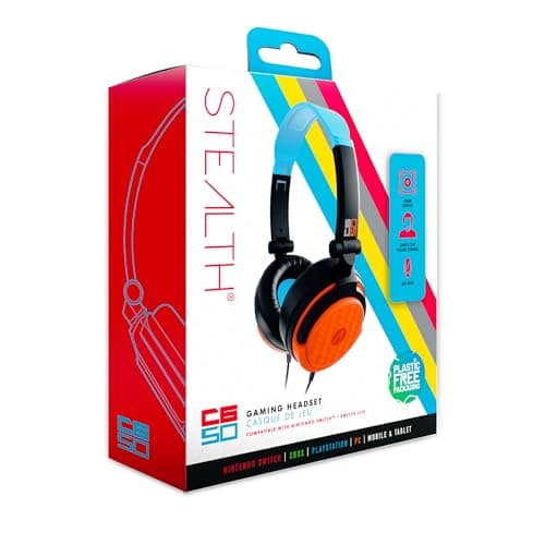 Image of Stealth C6-50 Stereo Gaming Headset - Blue & Red, Multi-Platform Compatible with XBox One, Series S/X, PS4/5, Switch, PC, Mobile and Tablet, Foldable with Powerful 40mm Speakers, 3.5mm Jack