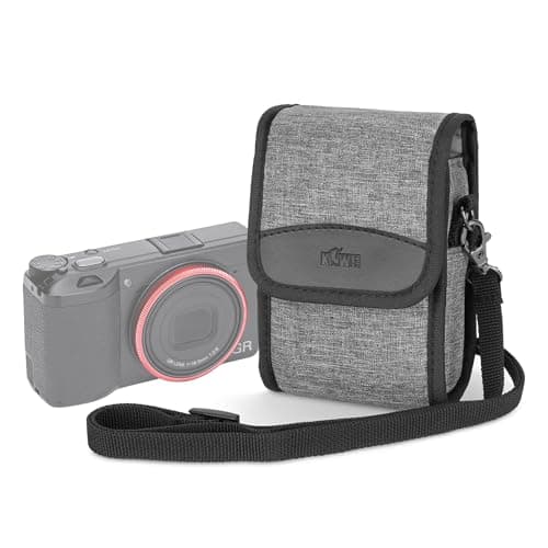 Image of KIWIFOTOS Compact Digital Camera Case Travel Pouch Bag Cross-Body Holster for Sony ZV-1II ZV-1F ZV-1 RX100 Ricoh GR4 GRIII GRIIIx HDF & G7X, G5XII Olympus TG Series fits Camera up to 13 x 8 x 5cm Gray