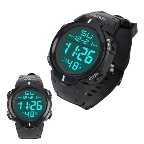 Image of OFFCUP Mens Digital Watch, Men's Referee Watches, PU Strap Mens Sport Watch with LED Backlight Alarm Timer Stopwatch Date, Wrist Watches for Men Boys Daily Use Referee Match Running Training