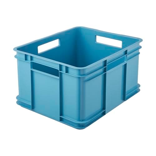 Image of keeeper Transport Box With Carrying Handles, Euro-Box XL, 28 L, 43 X 35 X 24 Cm, Bruno Eco Line, Blue (Eco Sky Blue)