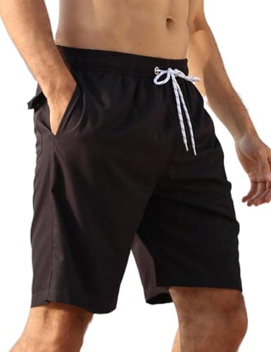 Image of APTRO Men's Swim Trunks Swimming Shorts Board Shorts Quick Dry Beach Shorts Big and Tall Swim Shorts Black MK127 4XL